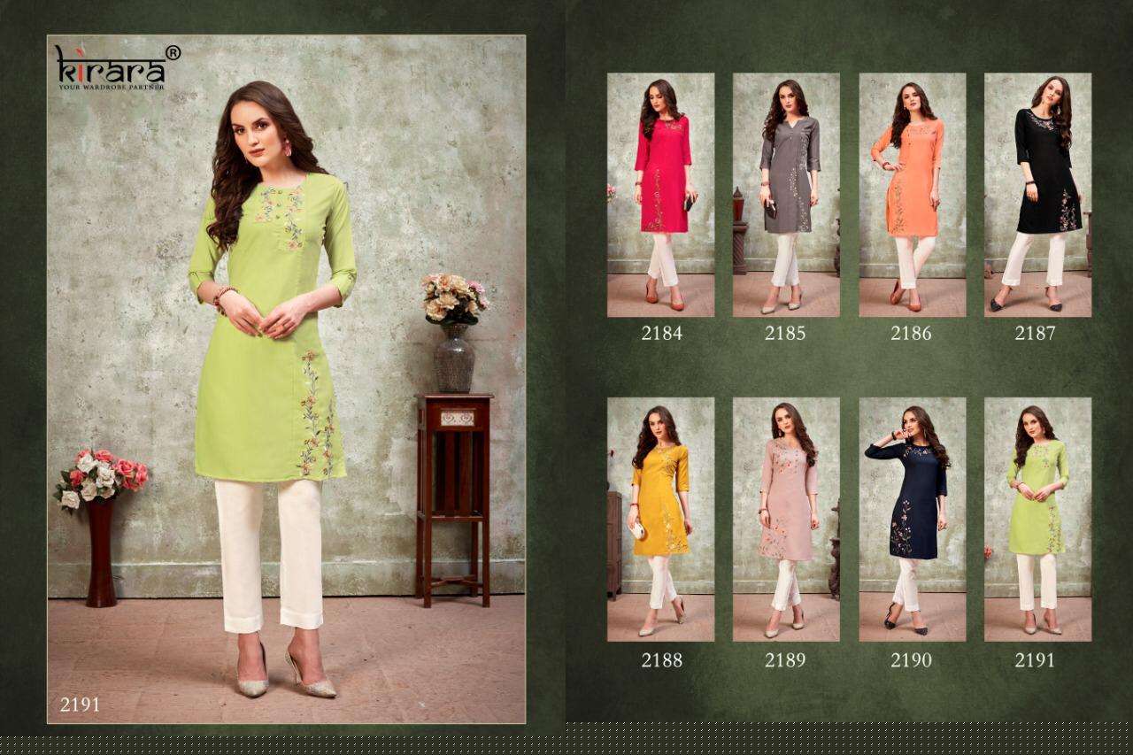 SUI DHAGA VOL-5 BY KIRARA 2184 TO 2191 SERIES BEAUTIFUL STYLISH FANCY COLORFUL CASUAL WEAR & ETHNIC WEAR & READY TO WEAR MAGIC COTTON KURTIS AT WHOLESALE PRICE