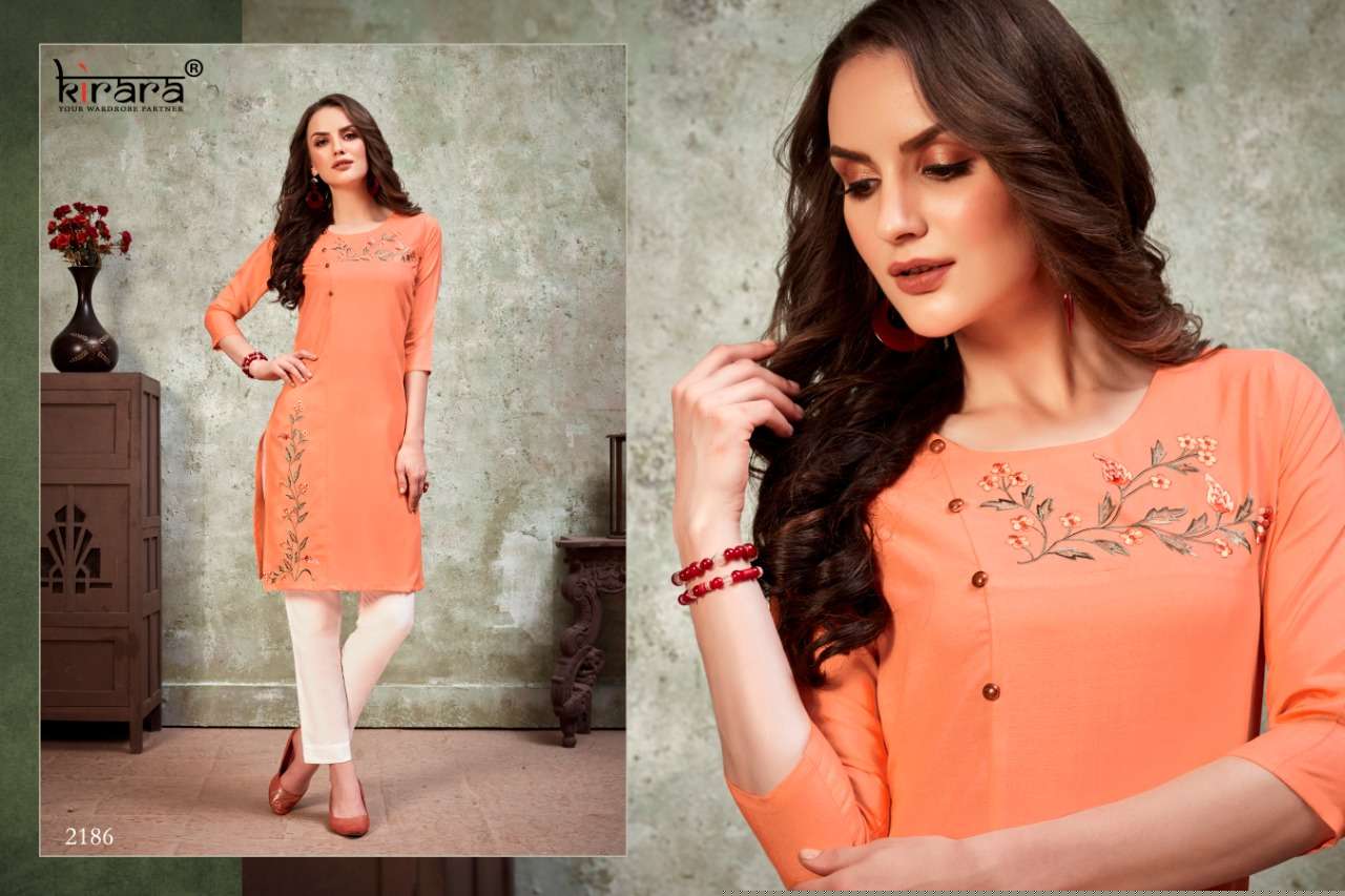 SUI DHAGA VOL-5 BY KIRARA 2184 TO 2191 SERIES BEAUTIFUL STYLISH FANCY COLORFUL CASUAL WEAR & ETHNIC WEAR & READY TO WEAR MAGIC COTTON KURTIS AT WHOLESALE PRICE