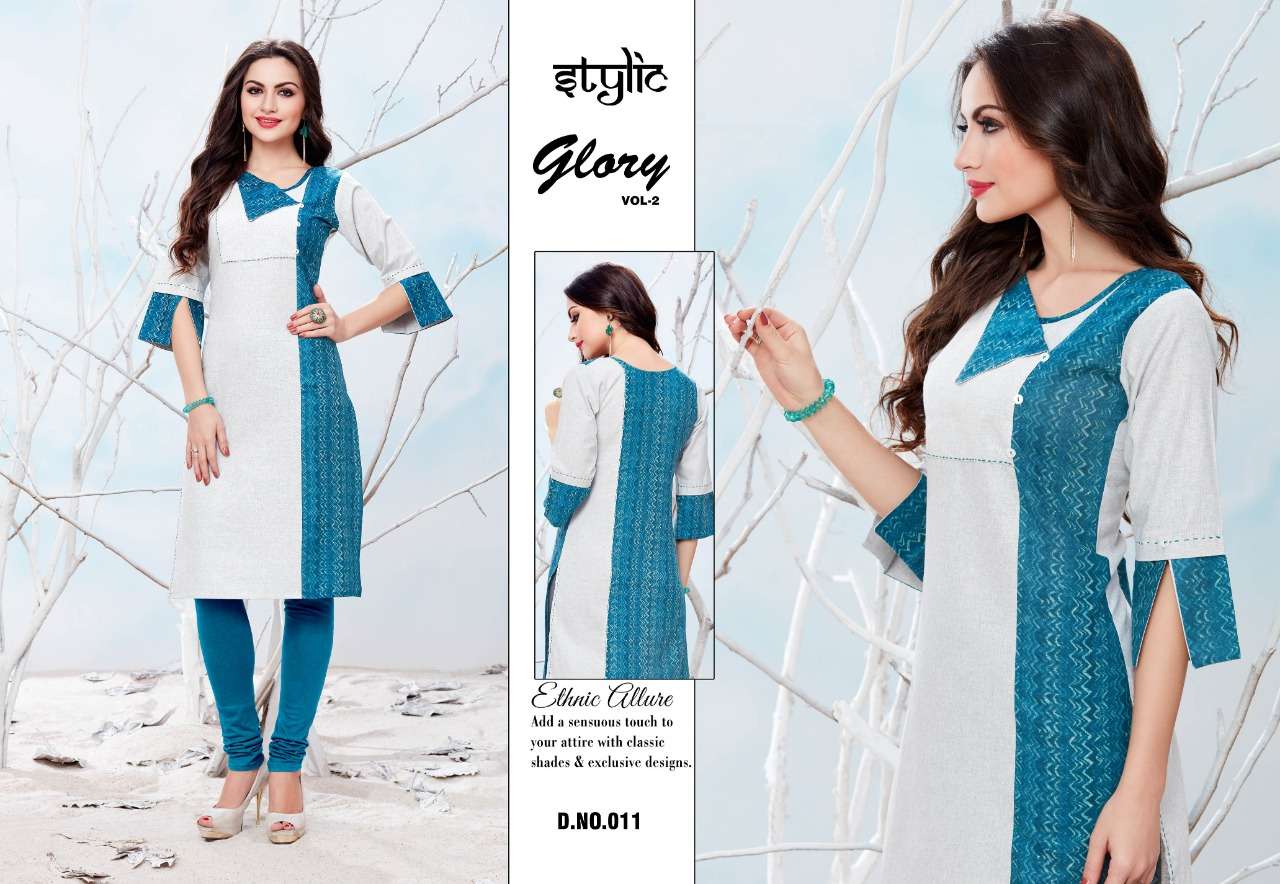 GLORY VOL-2 BY STYLIC 001 TO 012 SERIES INDIAN TRADITIONAL WEAR COLLECTION BEAUTIFUL STYLISH FANCY COLORFUL PARTY WEAR & OCCASIONAL WEAR RAYON COTTON PRINTED KURTIS AT WHOLESALE PRICE