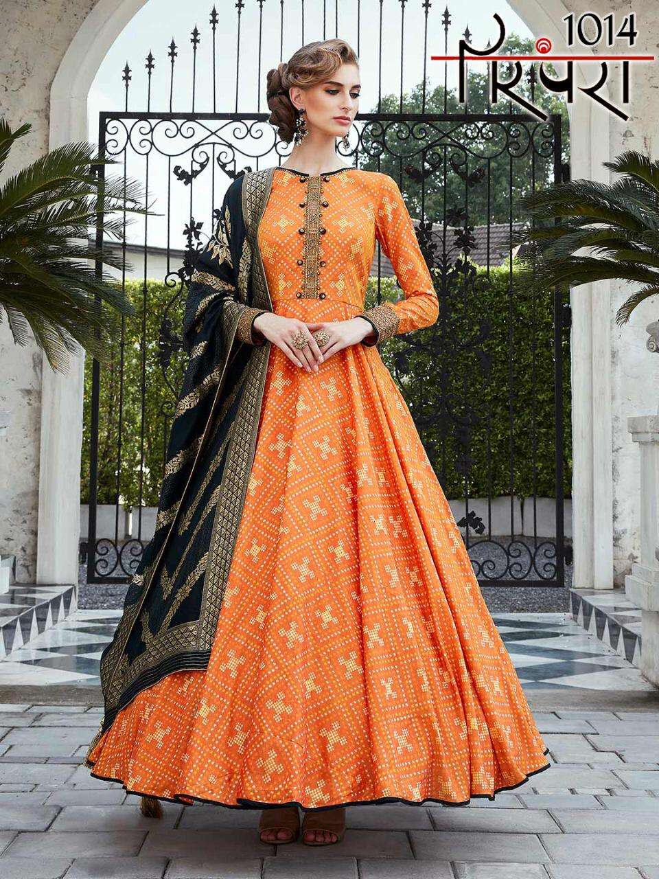 PARAMPRA VOL-3 BY PARAMPRA 1011 TO 1014 SERIES BEAUTIFUL STYLISH FANCY COLORFUL CASUAL WEAR & ETHNIC WEAR PURE KILLER/COTTON SILK EMBROIDERY GOWNS AT WHOLESALE PRICE