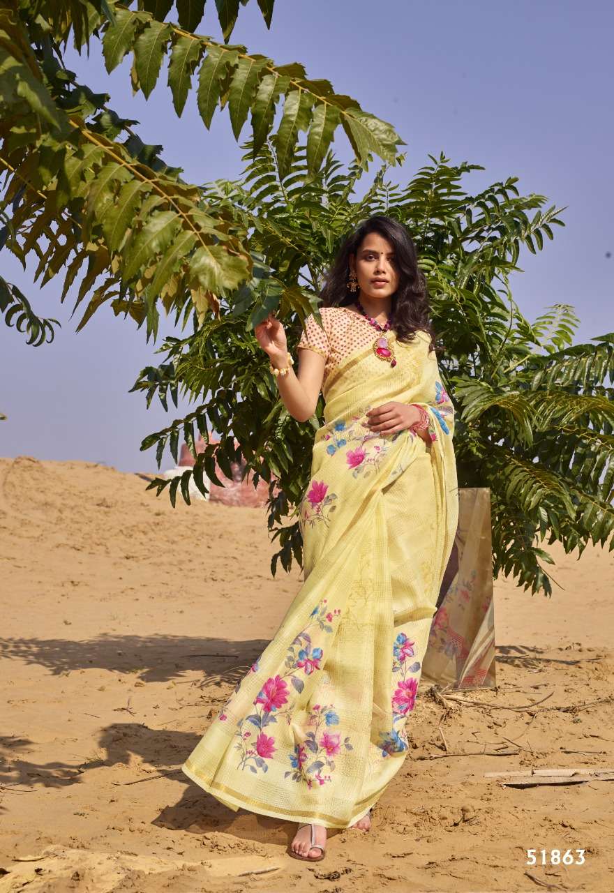 MASABA COTTON BY SHANGRILA 51861 TO 51872 SERIES INDIAN TRADITIONAL WEAR COLLECTION BEAUTIFUL STYLISH FANCY COLORFUL PARTY WEAR & OCCASIONAL WEAR KOTA DIGITAL PRINTED SAREES AT WHOLESALE PRICE