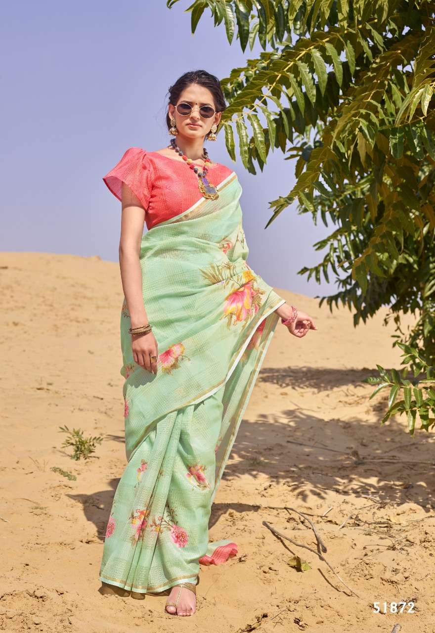 MASABA COTTON BY SHANGRILA 51861 TO 51872 SERIES INDIAN TRADITIONAL WEAR COLLECTION BEAUTIFUL STYLISH FANCY COLORFUL PARTY WEAR & OCCASIONAL WEAR KOTA DIGITAL PRINTED SAREES AT WHOLESALE PRICE