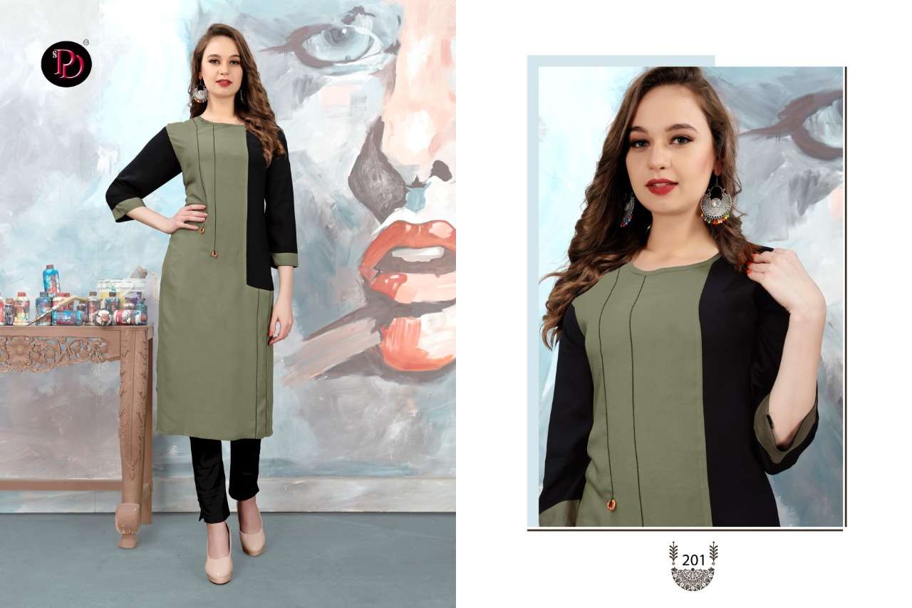 GLAMOUR VOL-2 BY POORVI DESIGNER 201 TO 206 SERIES BEAUTIFUL STYLISH FANCY COLORFUL CASUAL WEAR & ETHNIC WEAR & READY TO WEAR RAYON DYED WORKED KURTIS AT WHOLESALE PRICE