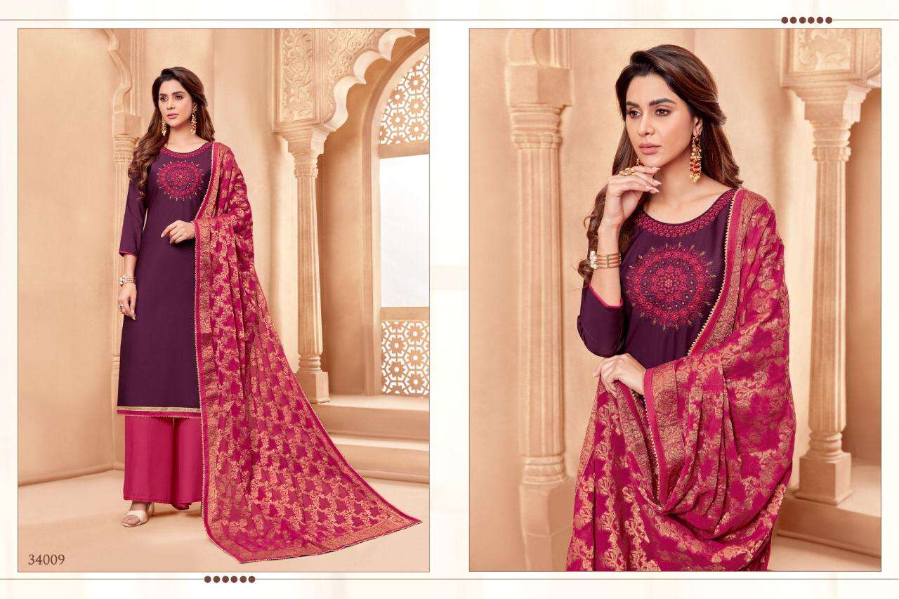 RUMANI VOL-2 BY RAGHAV ROYAL 34001 TO 34012 SERIES BEAUTIFUL SUITS STYLISH FANCY COLORFUL CASUAL WEAR & ETHNIC WEAR MODAL SILK WITH HANDWORK DRESSES AT WHOLESALE PRICE