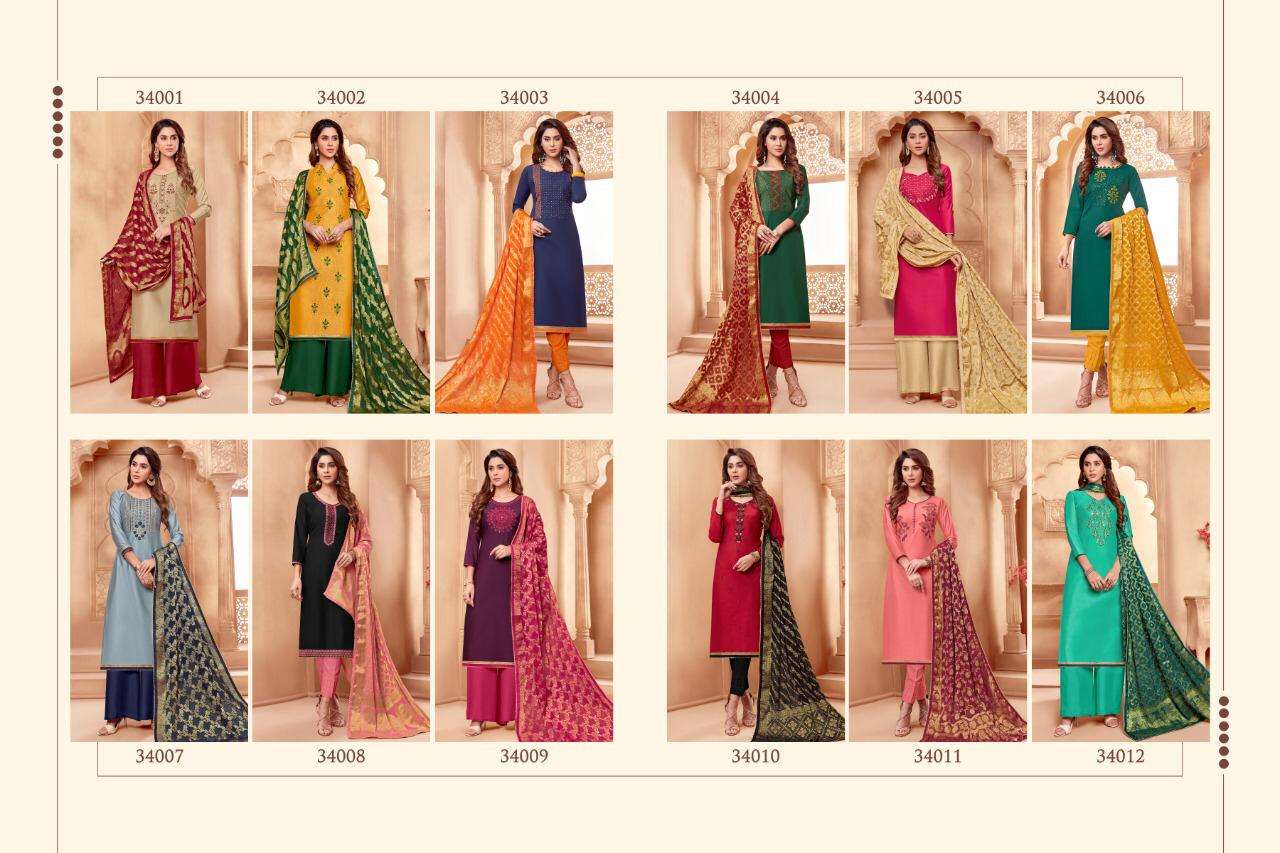 RUMANI VOL-2 BY RAGHAV ROYAL 34001 TO 34012 SERIES BEAUTIFUL SUITS STYLISH FANCY COLORFUL CASUAL WEAR & ETHNIC WEAR MODAL SILK WITH HANDWORK DRESSES AT WHOLESALE PRICE