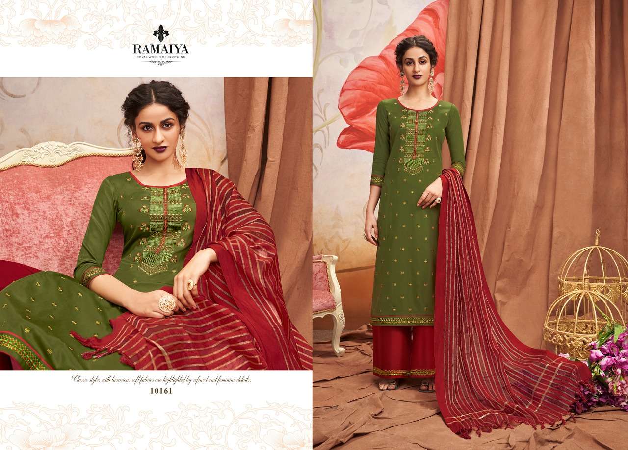 SHALIMAR BY JAY RAMAIYA 10161 TO 10168 SERIES BEAUTIFUL SUITS STYLISH FANCY COLORFUL CASUAL WEAR & ETHNIC WEAR JAM SILK WITH EMBROIDERY DRESSES AT WHOLESALE PRICE