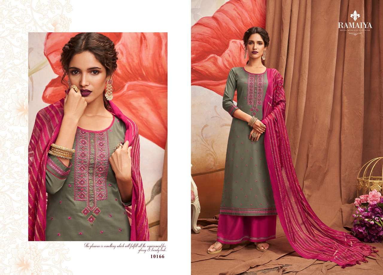SHALIMAR BY JAY RAMAIYA 10161 TO 10168 SERIES BEAUTIFUL SUITS STYLISH FANCY COLORFUL CASUAL WEAR & ETHNIC WEAR JAM SILK WITH EMBROIDERY DRESSES AT WHOLESALE PRICE