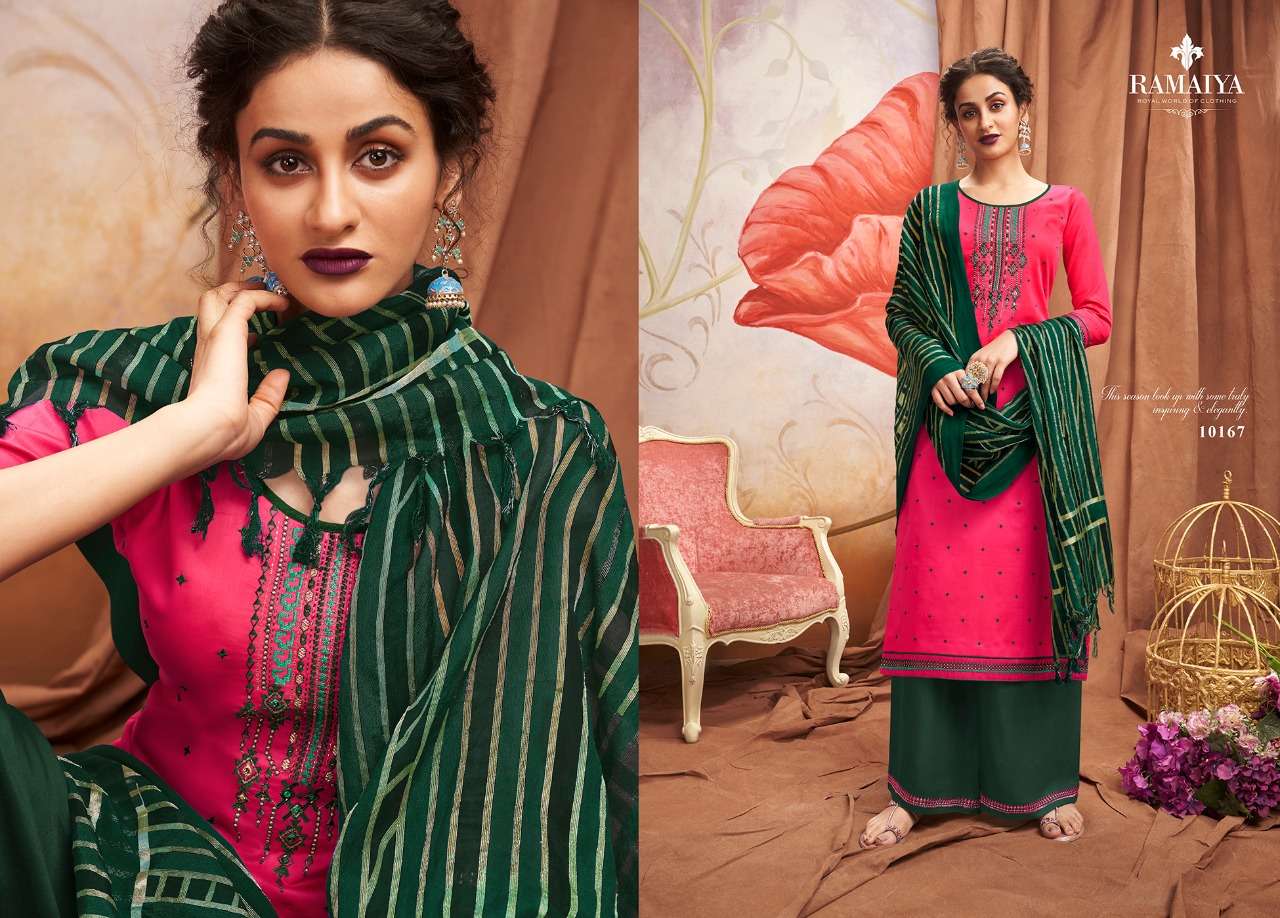 SHALIMAR BY JAY RAMAIYA 10161 TO 10168 SERIES BEAUTIFUL SUITS STYLISH FANCY COLORFUL CASUAL WEAR & ETHNIC WEAR JAM SILK WITH EMBROIDERY DRESSES AT WHOLESALE PRICE