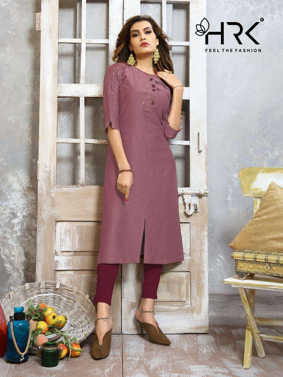ELEGNACE BY HRK 2191 TO 2196 SERIES BEAUTIFUL STYLISH FANCY COLORFUL CASUAL WEAR & ETHNIC WEAR CHINNON EMBROIDERED KURTIS AT WHOLESALE PRICE