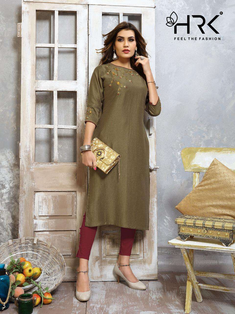 ELEGNACE BY HRK 2191 TO 2196 SERIES BEAUTIFUL STYLISH FANCY COLORFUL CASUAL WEAR & ETHNIC WEAR CHINNON EMBROIDERED KURTIS AT WHOLESALE PRICE