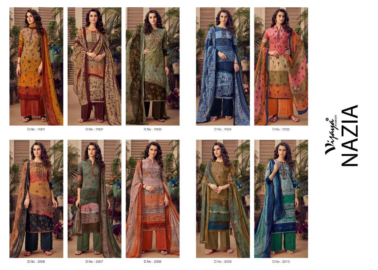NAZIA BY VIJAYA FASHION 2001 TO 2010 SERIES BEAUTIFUL STYLISH FANCY COLORFUL CASUAL WEAR & ETHNIC WEAR CAMBRIC WITH EMBROIDERY DRESSES AT WHOLESALE PRICE