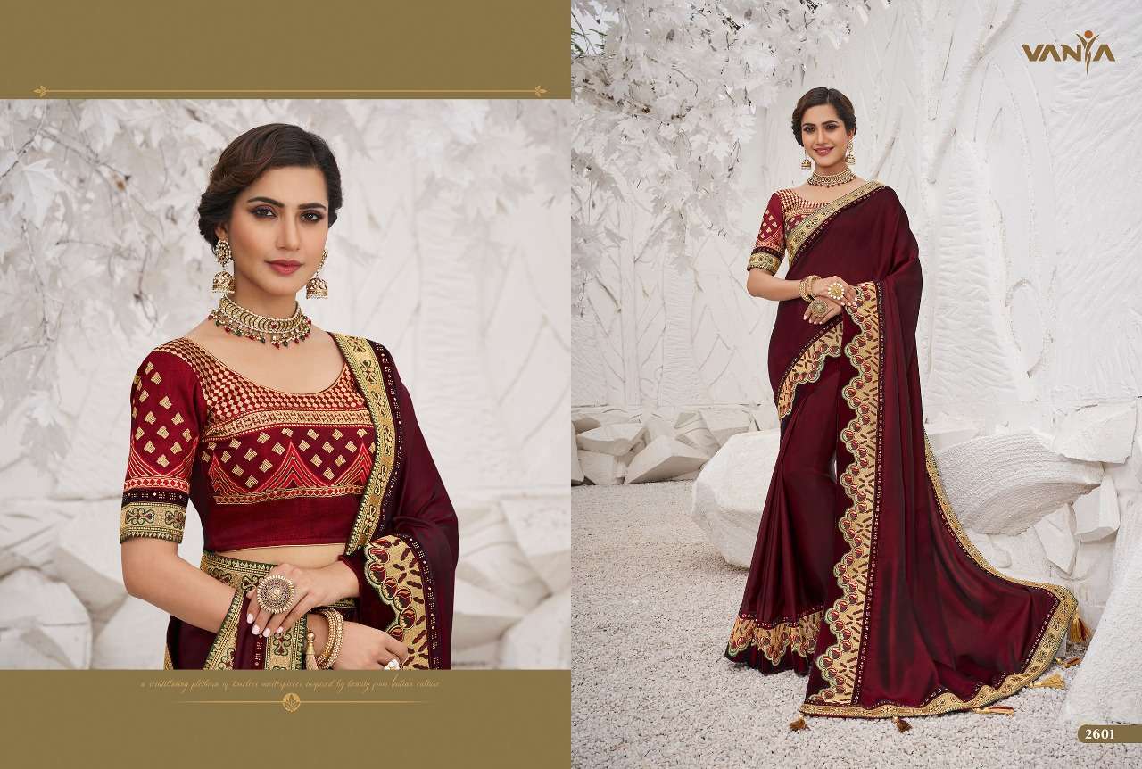 VANYA VOL-16 BY VANYA 2601 TO 2616 SERIES INDIAN TRADITIONAL WEAR COLLECTION BEAUTIFUL STYLISH FANCY COLORFUL PARTY WEAR & OCCASIONAL WEAR SATIN GEORGETTE SAREES AT WHOLESALE PRICE