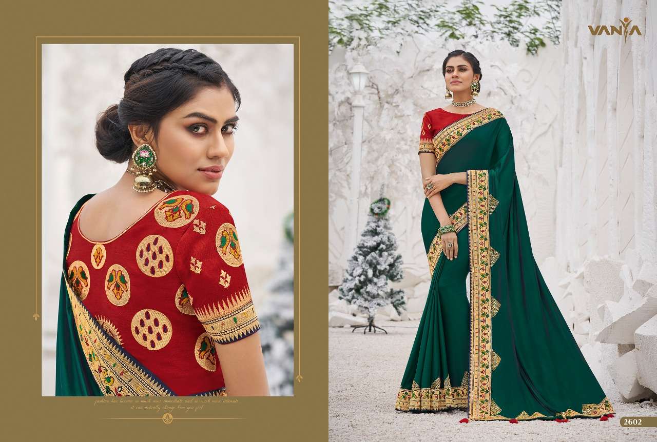 VANYA VOL-16 BY VANYA 2601 TO 2616 SERIES INDIAN TRADITIONAL WEAR COLLECTION BEAUTIFUL STYLISH FANCY COLORFUL PARTY WEAR & OCCASIONAL WEAR SATIN GEORGETTE SAREES AT WHOLESALE PRICE