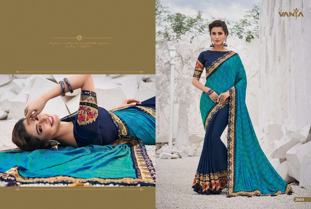 VANYA VOL-16 BY VANYA 2601 TO 2616 SERIES INDIAN TRADITIONAL WEAR COLLECTION BEAUTIFUL STYLISH FANCY COLORFUL PARTY WEAR & OCCASIONAL WEAR SATIN GEORGETTE SAREES AT WHOLESALE PRICE