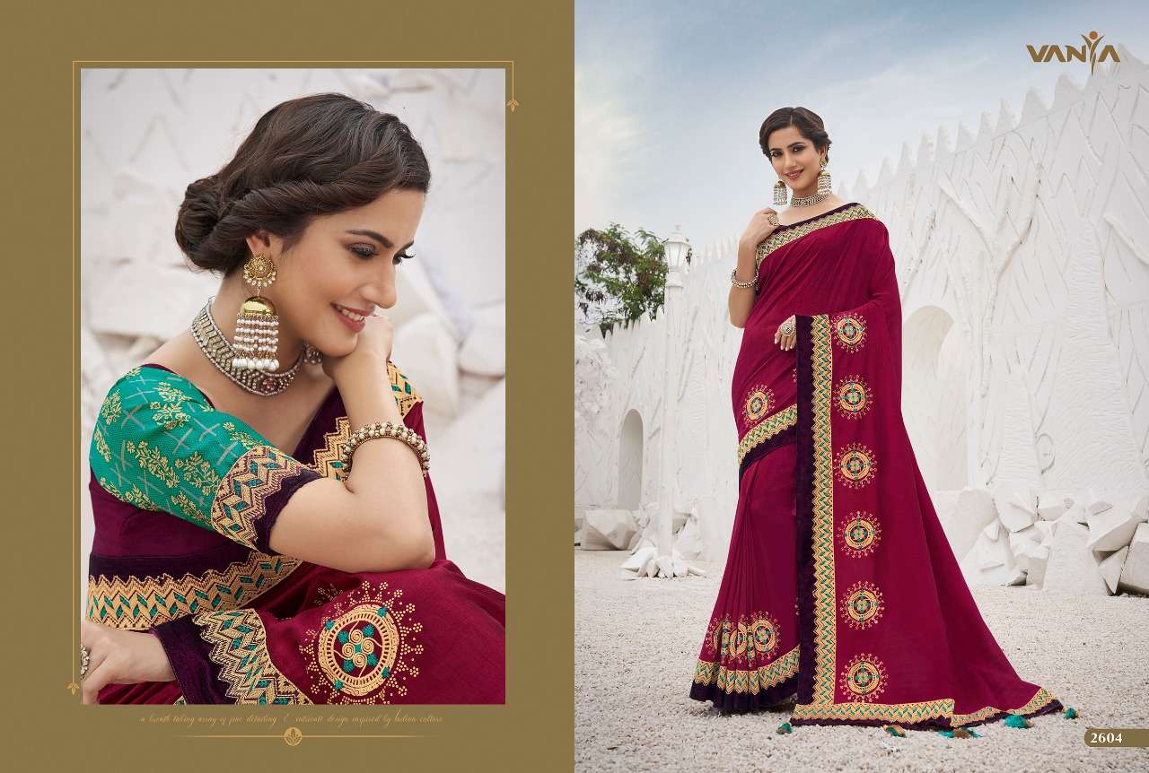 VANYA VOL-16 BY VANYA 2601 TO 2616 SERIES INDIAN TRADITIONAL WEAR COLLECTION BEAUTIFUL STYLISH FANCY COLORFUL PARTY WEAR & OCCASIONAL WEAR SATIN GEORGETTE SAREES AT WHOLESALE PRICE