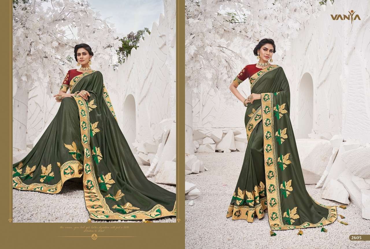 VANYA VOL-16 BY VANYA 2601 TO 2616 SERIES INDIAN TRADITIONAL WEAR COLLECTION BEAUTIFUL STYLISH FANCY COLORFUL PARTY WEAR & OCCASIONAL WEAR SATIN GEORGETTE SAREES AT WHOLESALE PRICE