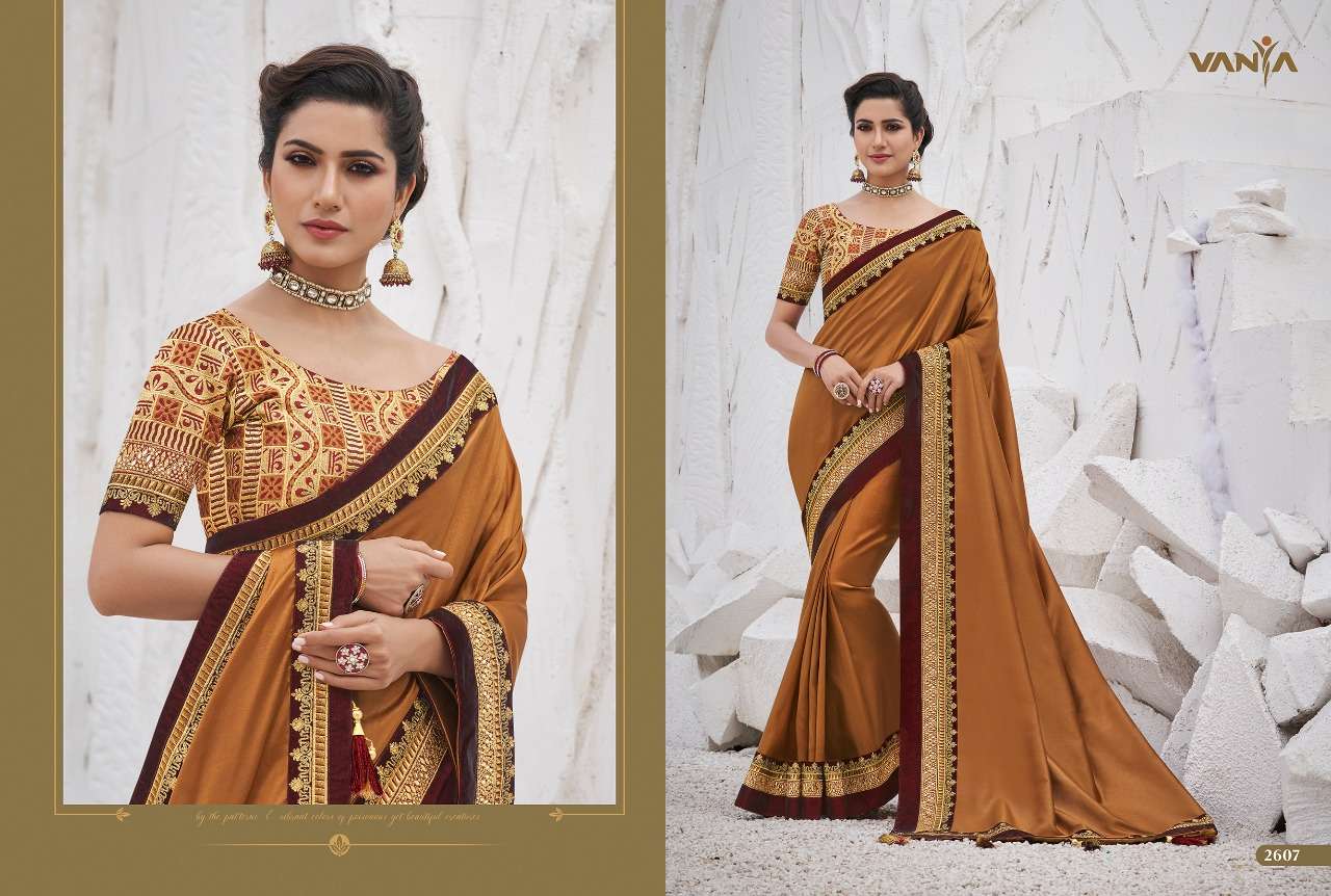VANYA VOL-16 BY VANYA 2601 TO 2616 SERIES INDIAN TRADITIONAL WEAR COLLECTION BEAUTIFUL STYLISH FANCY COLORFUL PARTY WEAR & OCCASIONAL WEAR SATIN GEORGETTE SAREES AT WHOLESALE PRICE