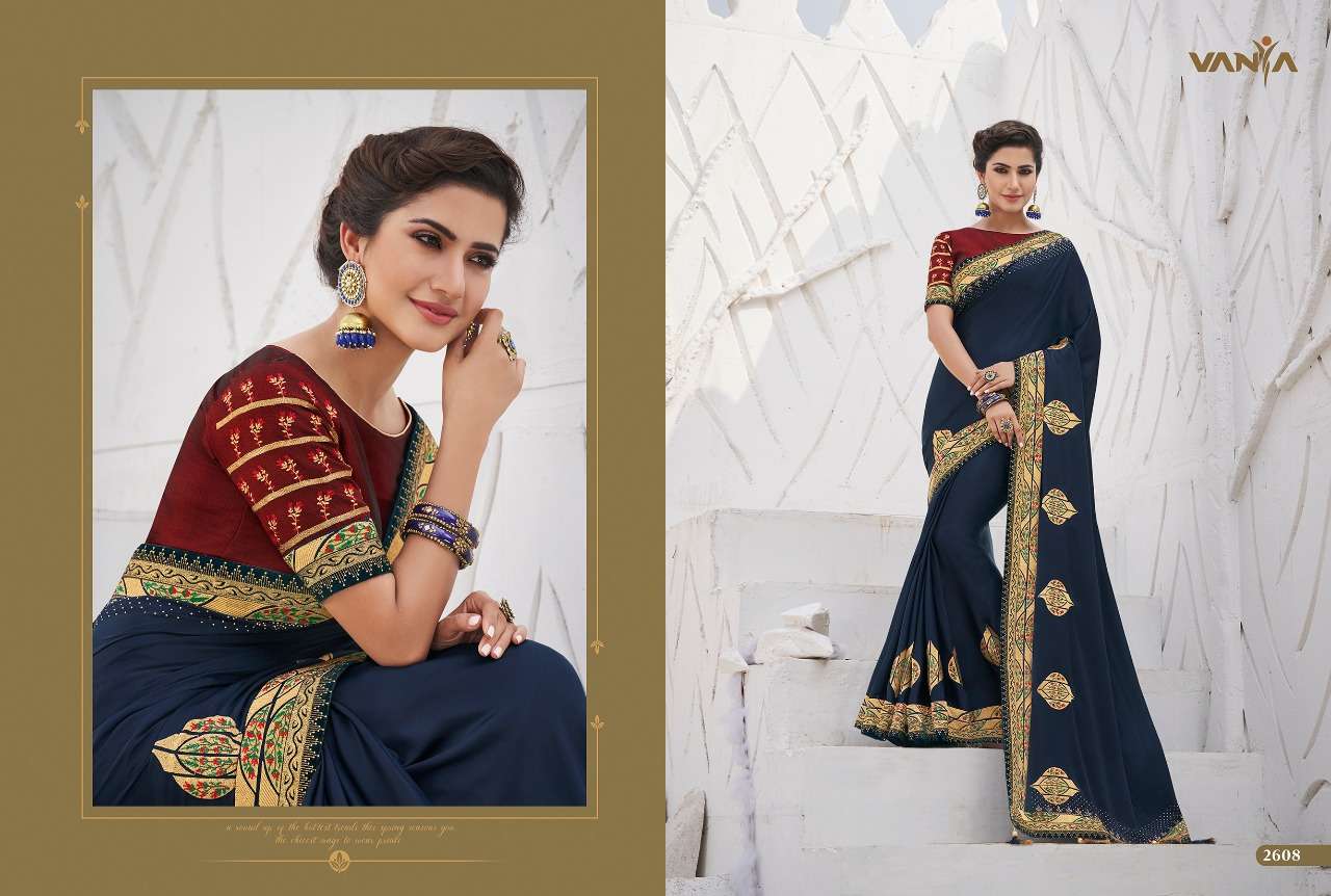 VANYA VOL-16 BY VANYA 2601 TO 2616 SERIES INDIAN TRADITIONAL WEAR COLLECTION BEAUTIFUL STYLISH FANCY COLORFUL PARTY WEAR & OCCASIONAL WEAR SATIN GEORGETTE SAREES AT WHOLESALE PRICE