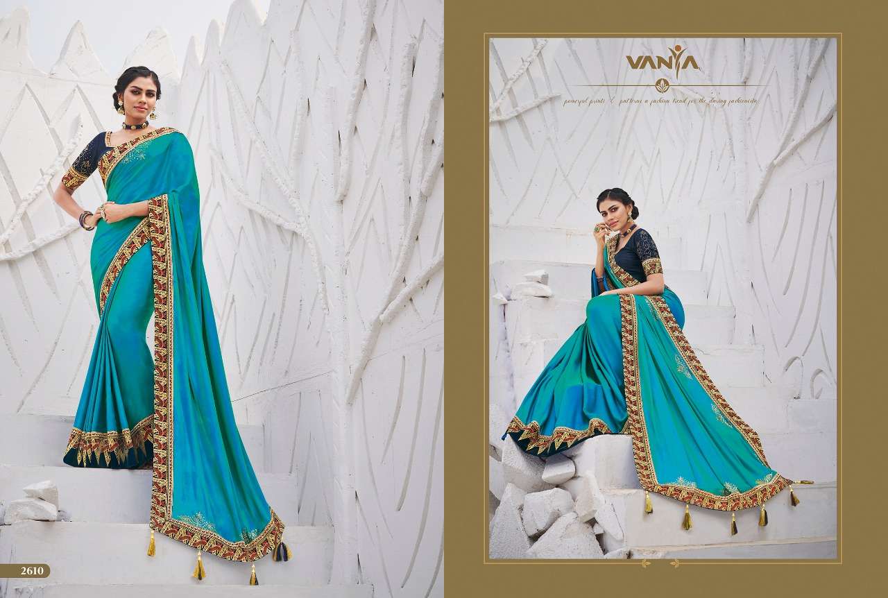 VANYA VOL-16 BY VANYA 2601 TO 2616 SERIES INDIAN TRADITIONAL WEAR COLLECTION BEAUTIFUL STYLISH FANCY COLORFUL PARTY WEAR & OCCASIONAL WEAR SATIN GEORGETTE SAREES AT WHOLESALE PRICE