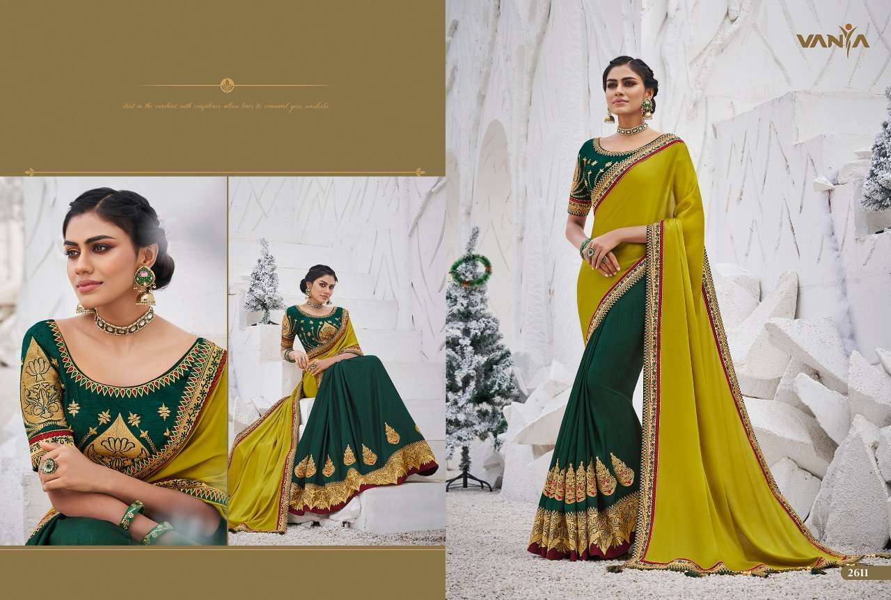 VANYA VOL-16 BY VANYA 2601 TO 2616 SERIES INDIAN TRADITIONAL WEAR COLLECTION BEAUTIFUL STYLISH FANCY COLORFUL PARTY WEAR & OCCASIONAL WEAR SATIN GEORGETTE SAREES AT WHOLESALE PRICE