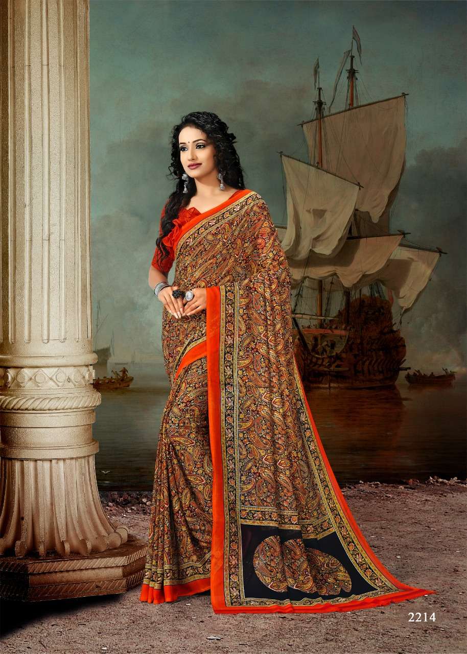 GARMA GARAM VOL-44 BY KODAS 2212 TO 2225 SERIES INDIAN TRADITIONAL WEAR COLLECTION BEAUTIFUL STYLISH FANCY COLORFUL PARTY WEAR & OCCASIONAL WEAR RENNIAL PRINTED SAREES AT WHOLESALE PRICE