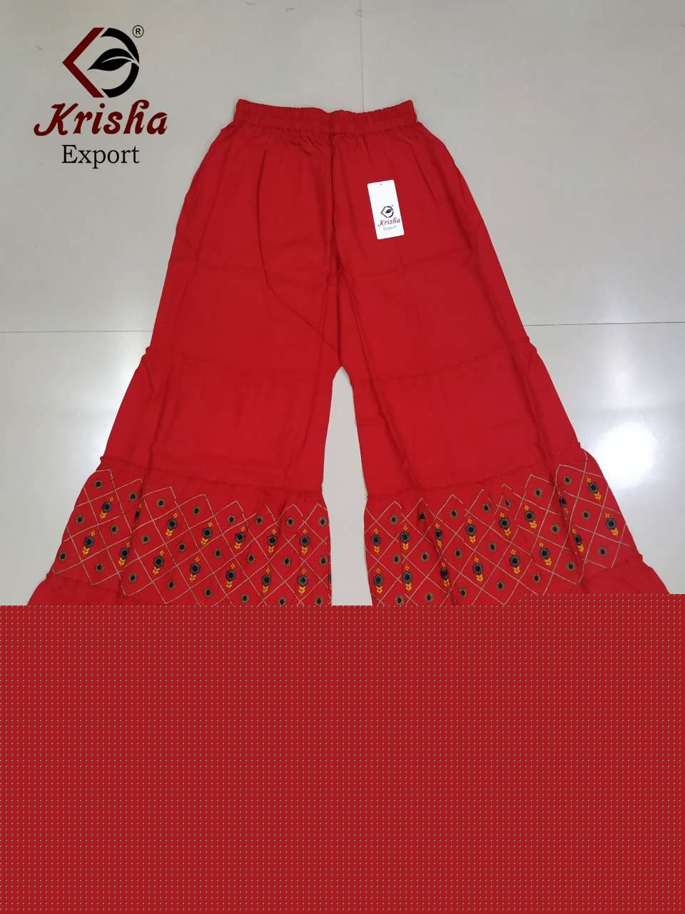 WORK SARARA VOL-2 BY KRISHA EXPORTS 01 TO 09 BEAUTIFUL STYLISH COLORFUL FANCY PARTY WEAR & ETHNIC WEAR & READY TO WEAR 14 KG RAYON PALAZZO AT WHOLESALE PRICE