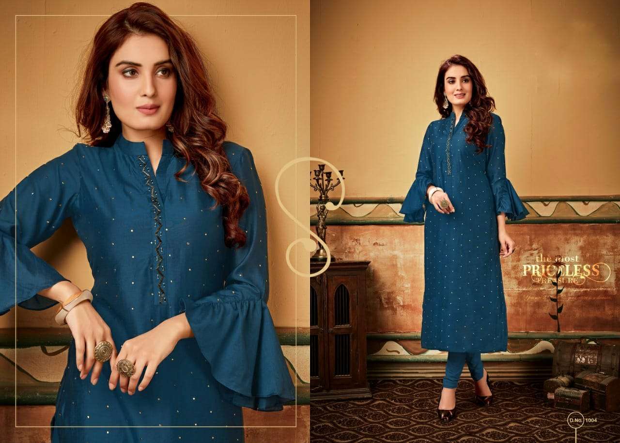 NIRVANA BY PRIVAA 1001 TO 1005 SERIES BEAUTIFUL STYLISH FANCY COLORFUL CASUAL WEAR & ETHNIC WEAR VISCOSE MULIN KURTIS AT WHOLESALE PRICE