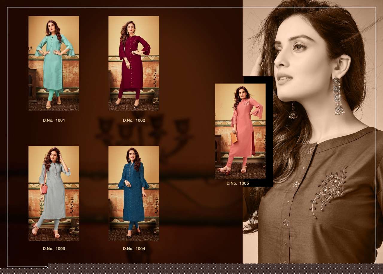 NIRVANA BY PRIVAA 1001 TO 1005 SERIES BEAUTIFUL STYLISH FANCY COLORFUL CASUAL WEAR & ETHNIC WEAR VISCOSE MULIN KURTIS AT WHOLESALE PRICE