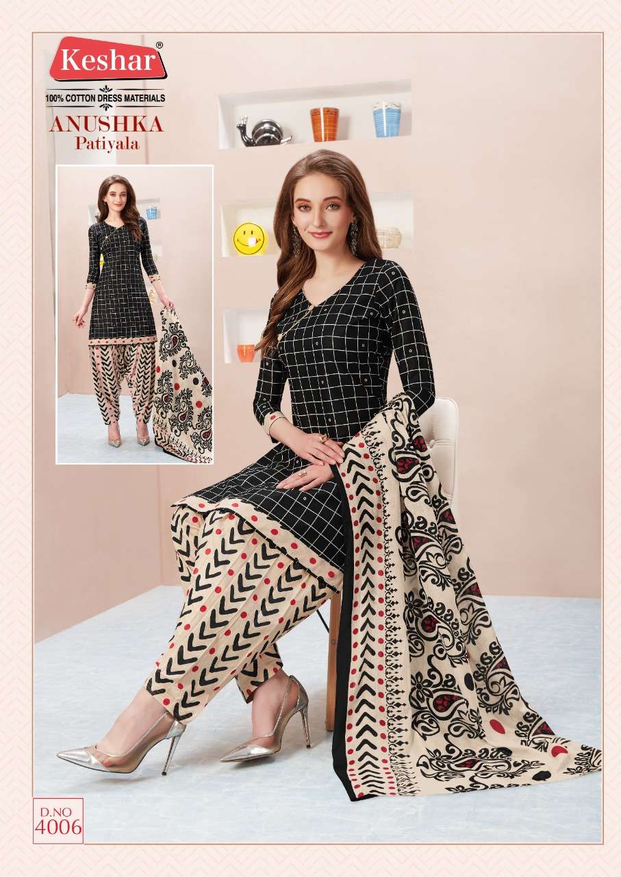 ANUSHKA PATIYALA VOL-4 BY KESHAR 4001 TO 4010 SERIES BEAUTIFUL PATIYALA SUITS STYLISH FANCY COLORFUL PARTY WEAR & OCCASIONAL WEAR PURE COTTON PRINTED DRESSES AT WHOLESALE PRICE