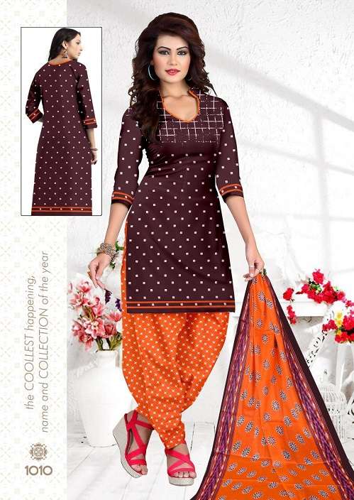 SITARA BY PUSHTI 1001 TO 1010 SERIES BEAUTIFUL SUITS STYLISH FANCY COLORFUL PARTY WEAR & OCCASIONAL WEAR PURE COTTON PRINTED DRESSES AT WHOLESALE PRICE