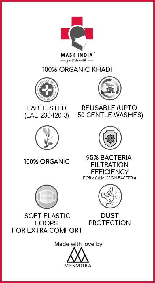 MASK 100% ORGANIC WITH DIFFERENT COLOUR LAB TESTED REUSABLE UP TO 50 GENTLE WASHED SOFT ELASTIC LOOP WITH EXTRA COMPFORT