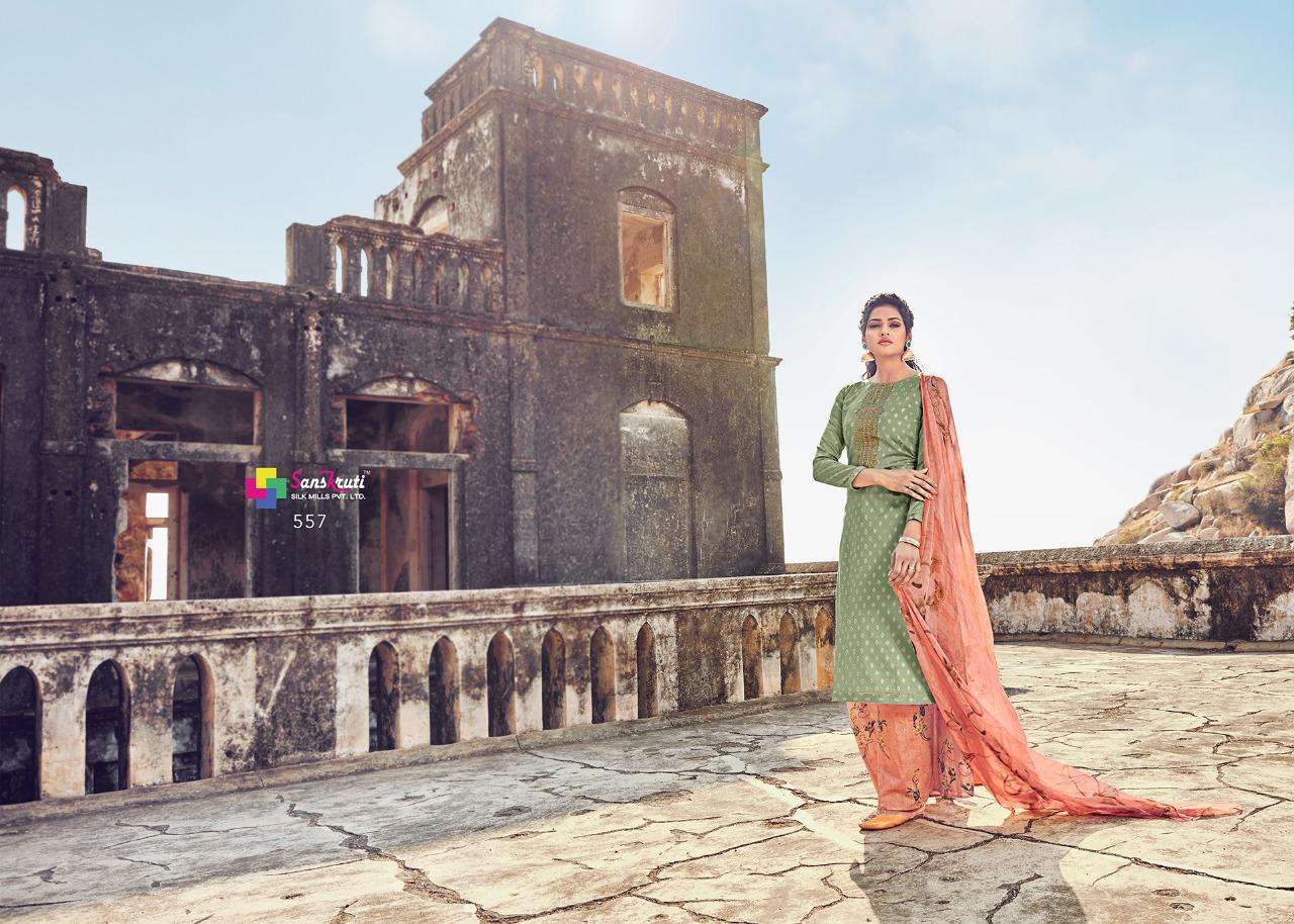 BEENISH BY SANSKRUTI SILK MILLS 555 TO 564 SERIES BEAUTIFUL STYLISH SHARARA SUITS FANCY COLORFUL CASUAL WEAR & ETHNIC WEAR & READY TO WEAR PURE AZ COTTON FINE JAM SILK DIGITAL PRINTING DRESSES AT WHOLESALE PRICE