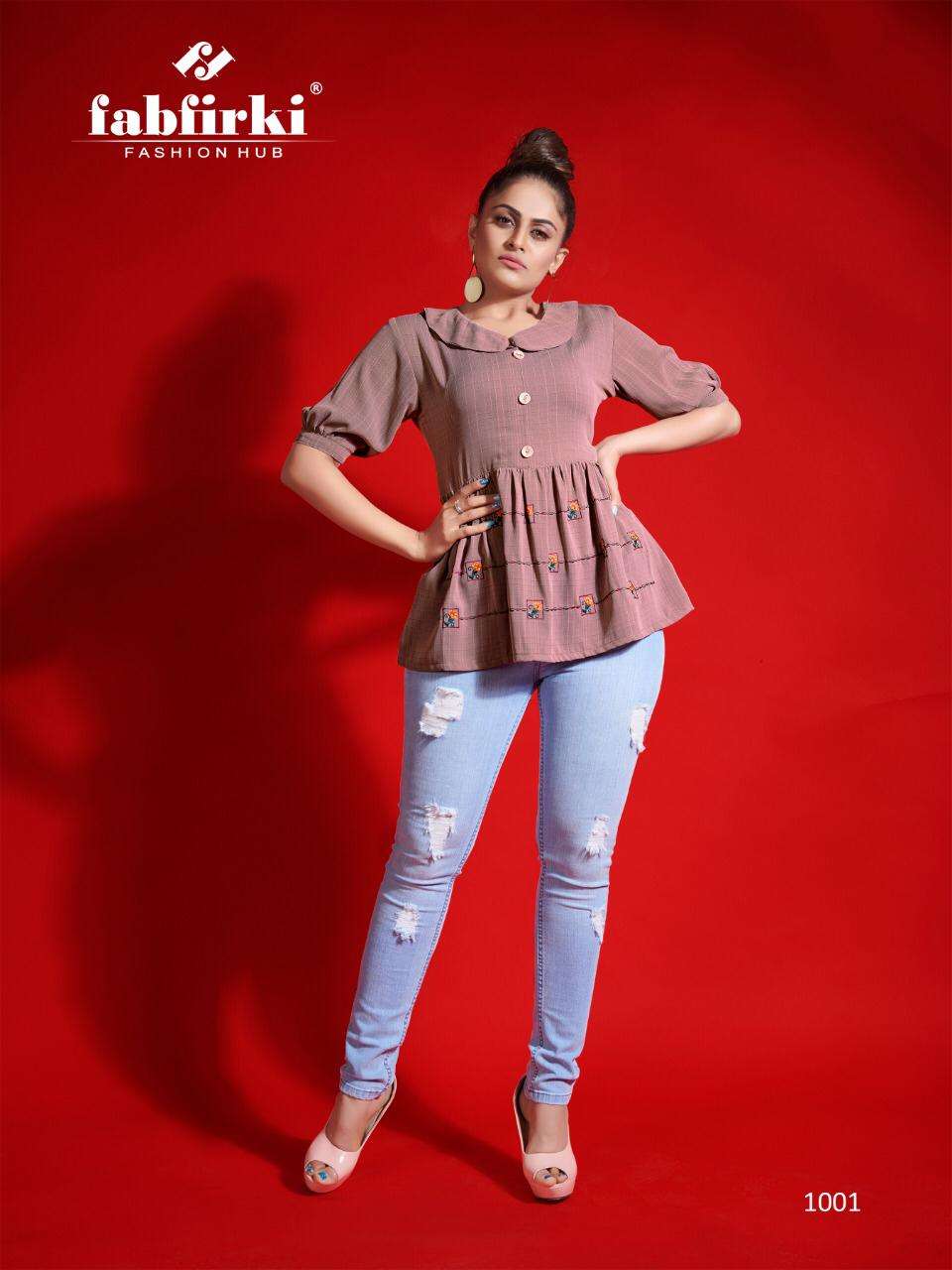 Red Look By Fabfirki 1001 To 1006 Series Beautiful Colorful Stylish Fancy Casual Wear & Ethnic Wear & Ready To Wear Gentleman Quality With Embroidered Kurtis At Wholesale Price