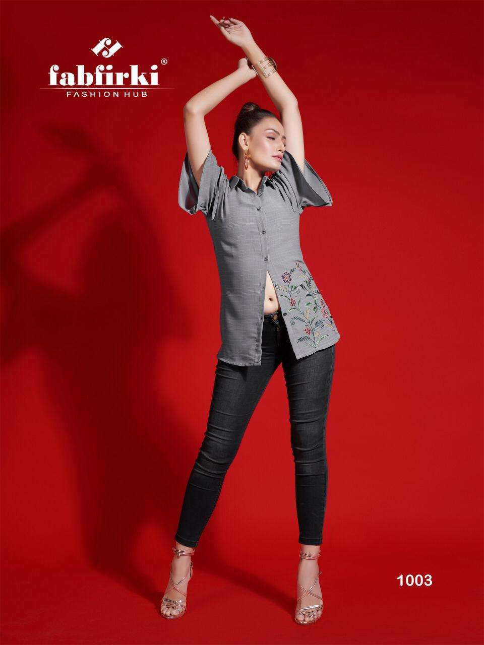 Red Look By Fabfirki 1001 To 1006 Series Beautiful Colorful Stylish Fancy Casual Wear & Ethnic Wear & Ready To Wear Gentleman Quality With Embroidered Kurtis At Wholesale Price