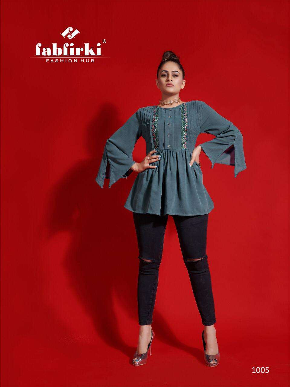 Red Look By Fabfirki 1001 To 1006 Series Beautiful Colorful Stylish Fancy Casual Wear & Ethnic Wear & Ready To Wear Gentleman Quality With Embroidered Kurtis At Wholesale Price