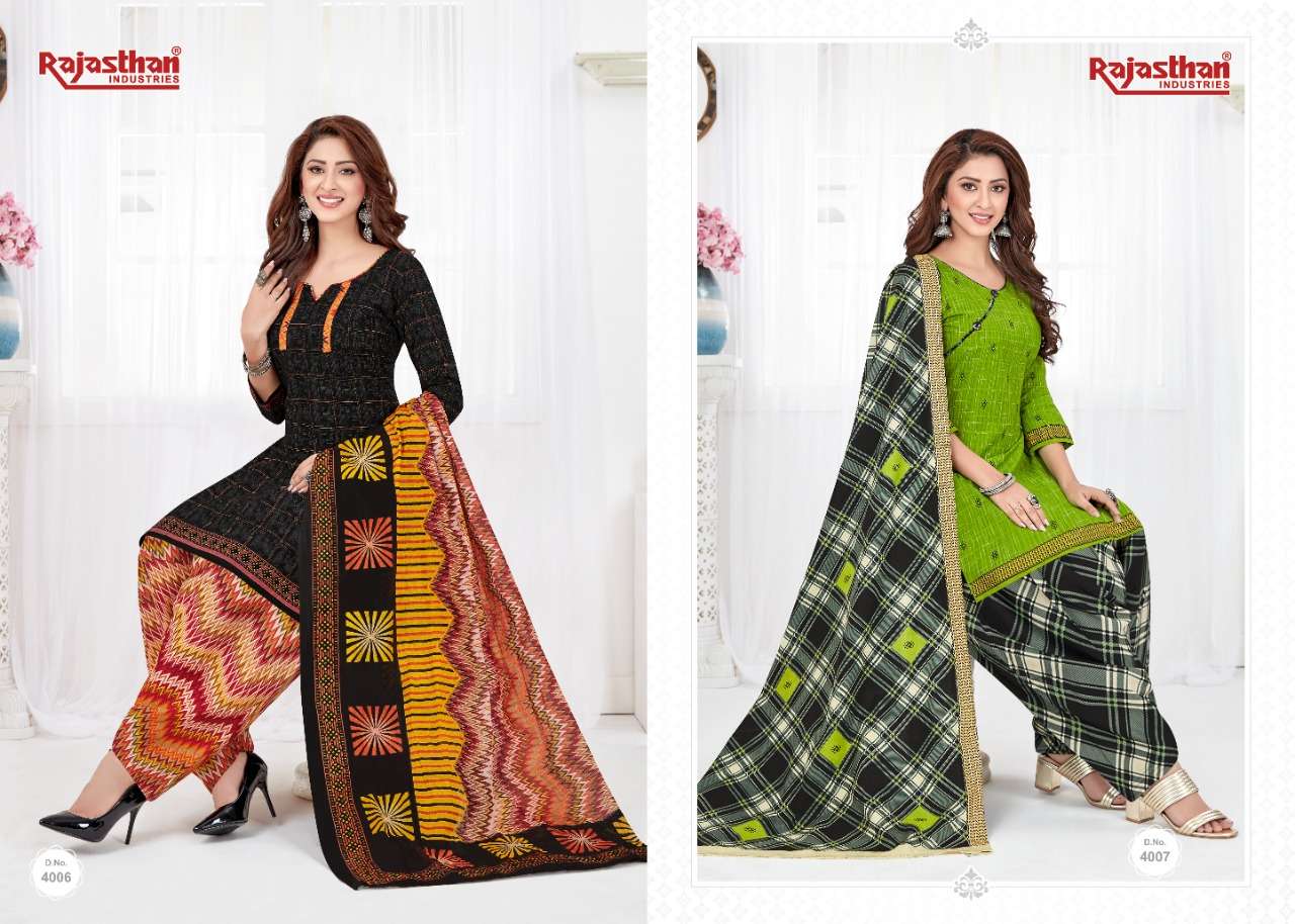 PATIYALA PARI VOL-4 BY RAJASTHAN INDUSTRIES 4001 TO 4018 SERIES PATIYALA SUITS BEAUTIFUL FANCY COLORFUL STYLISH PARTY WEAR & OCCASIONAL WEAR PURE LAWN COTTON EMBROIDERY DRESSES AT WHOLESALE PRICE