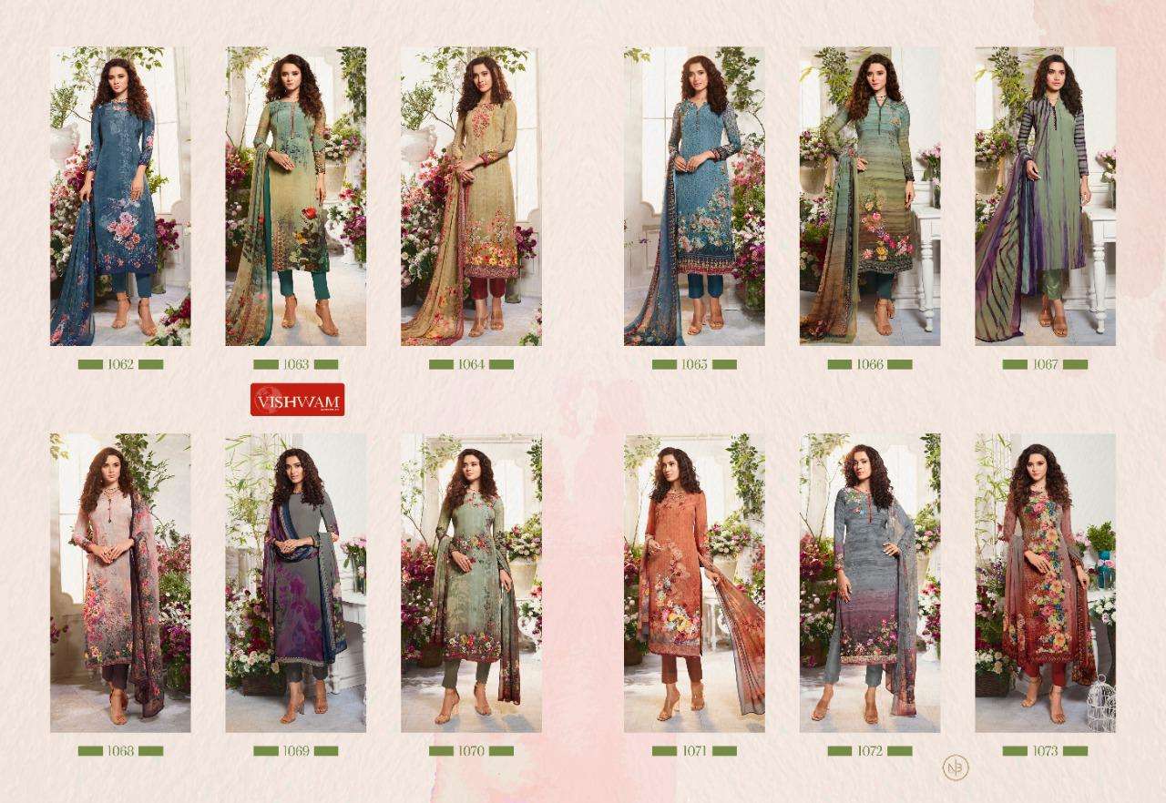 CAFE LATTE VOL-7 BY VISHWAM FABRICS 1062 TO 1073 SERIES SUITS BEAUTIFUL FANCY COLORFUL STYLISH PARTY WEAR & OCCASIONAL WEAR CRAPE DIGITAL PRINTED DRESSES AT WHOLESALE PRICE