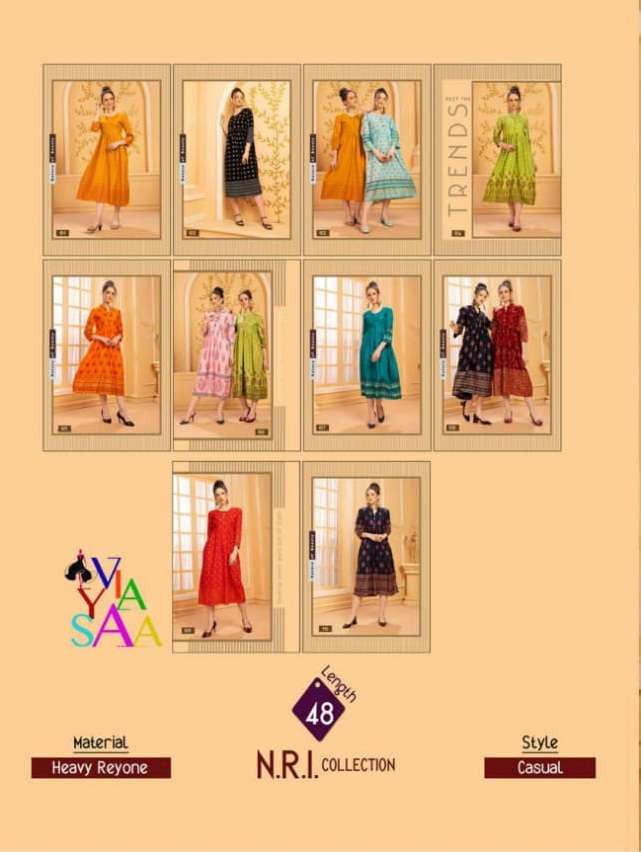 MISHIKA BY VIYASAA 101 TO 110 SERIES BEAUTIFUL STYLISH FANCY COLORFUL CASUAL WEAR & ETHNIC WEAR & READY TO WEAR MAGIC RAYON PRINTED KURTIS AT WHOLESALE PRICE