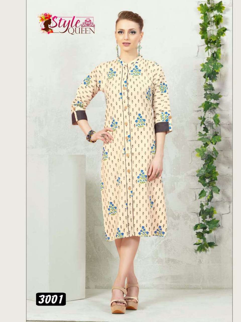 SOCHH BY STYLE QUEEN 3001 TO 3009 SERIES BEAUTIFUL COLORFUL STYLISH FANCY CASUAL WEAR & READY TO WEAR COTTON FLEX KURTIS AT WHOLESALE PRICE
