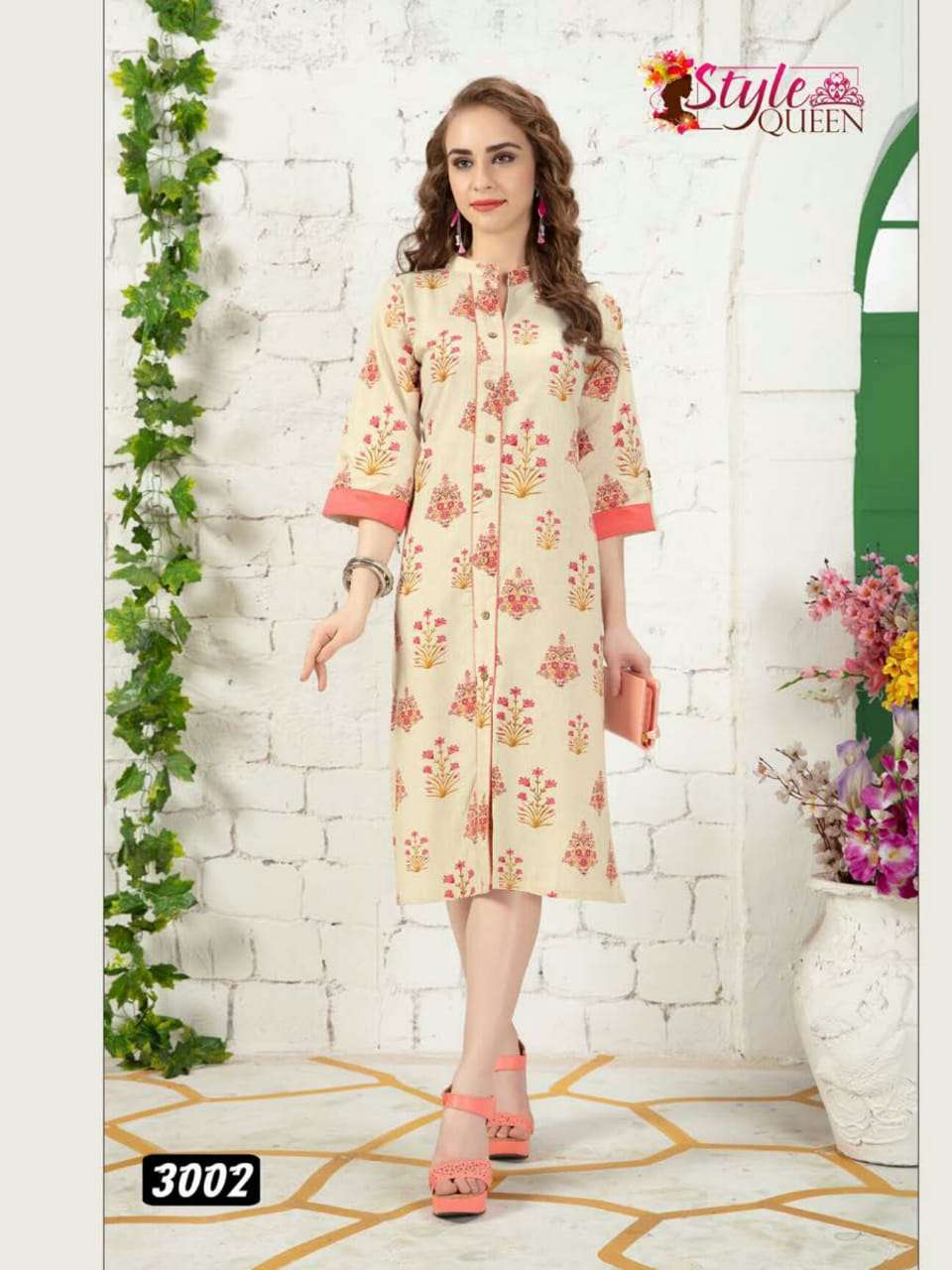 SOCHH BY STYLE QUEEN 3001 TO 3009 SERIES BEAUTIFUL COLORFUL STYLISH FANCY CASUAL WEAR & READY TO WEAR COTTON FLEX KURTIS AT WHOLESALE PRICE