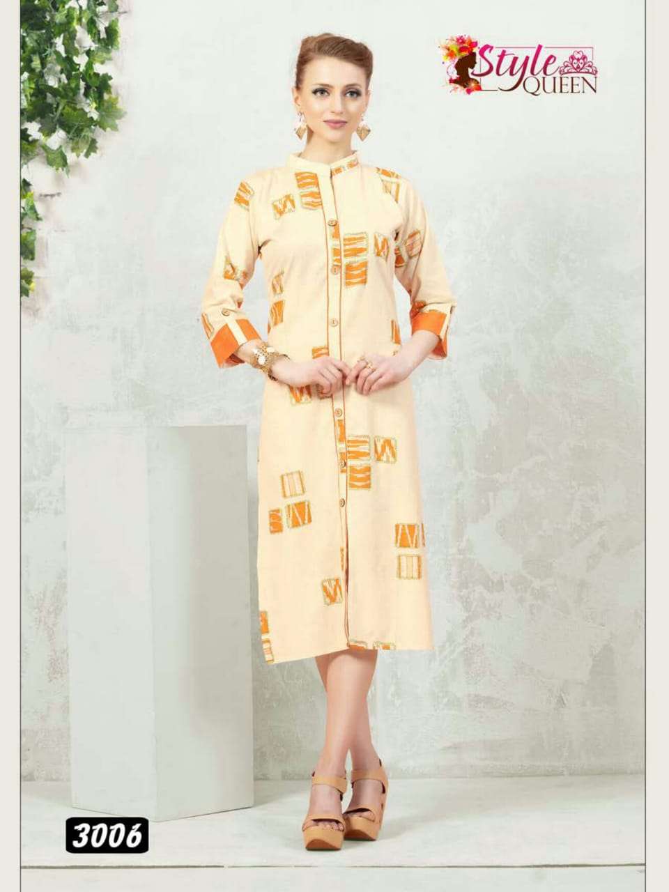 SOCHH BY STYLE QUEEN 3001 TO 3009 SERIES BEAUTIFUL COLORFUL STYLISH FANCY CASUAL WEAR & READY TO WEAR COTTON FLEX KURTIS AT WHOLESALE PRICE