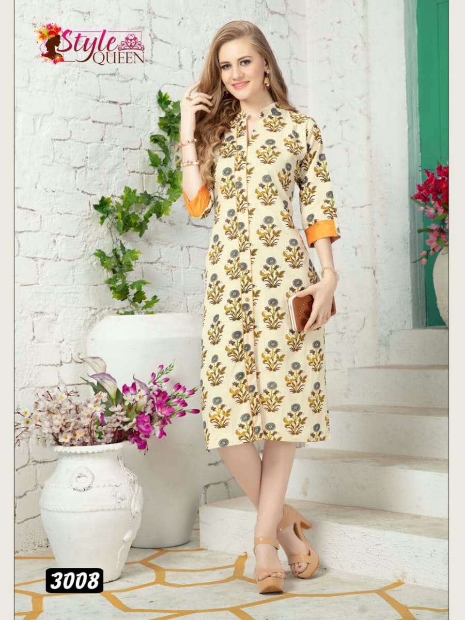 SOCHH BY STYLE QUEEN 3001 TO 3009 SERIES BEAUTIFUL COLORFUL STYLISH FANCY CASUAL WEAR & READY TO WEAR COTTON FLEX KURTIS AT WHOLESALE PRICE