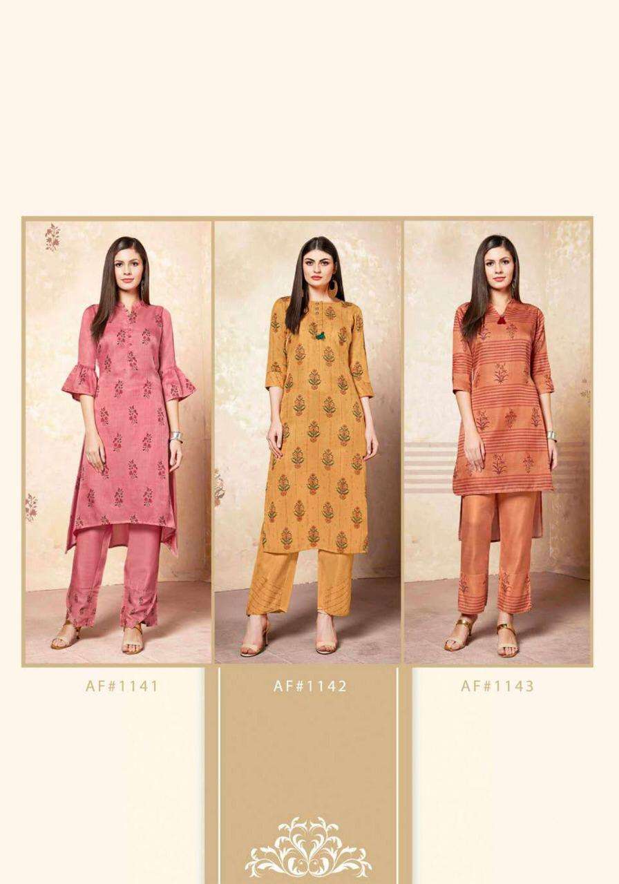 West Side By Feminista 1141 To 1146 Series Indian Traditional Wear Collection Beautiful Stylish Fancy Colorful Party Wear & Occasional Wear Linen Satin Kurtis With Bottom At Wholesale Price