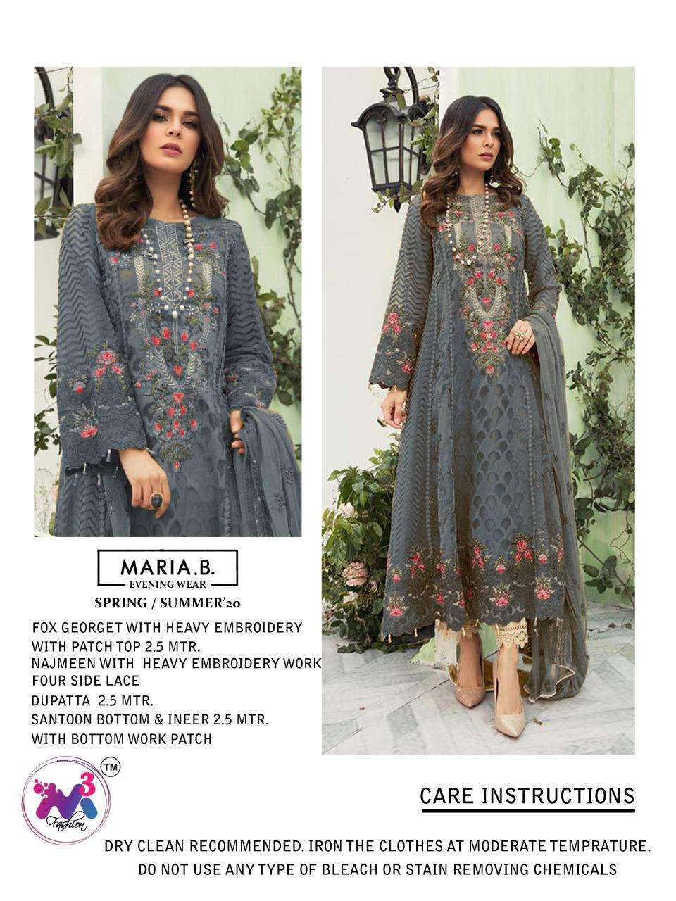 MARIA.B BY M3 FASHION 1001-A TO 1001-E SERIES BEAUTIFUL SUITS STYLISH FANCY COLORFUL CASUAL WEAR & ETHNIC WEAR FAUX GEORGETTE WITH EMBROIDERY DRESSES AT WHOLESALE PRICE