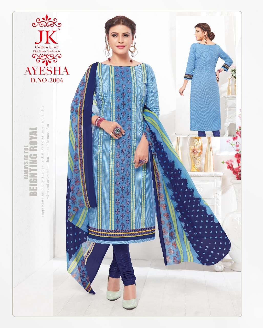 Ayesha Vol-2 By Jk Cotton Club 2001 To 2010 Series Designer Suits Collection Beautiful Stylish Colorful Fancy Party Wear & Occasional Wear Cotton Print Dresses At Wholesale Price