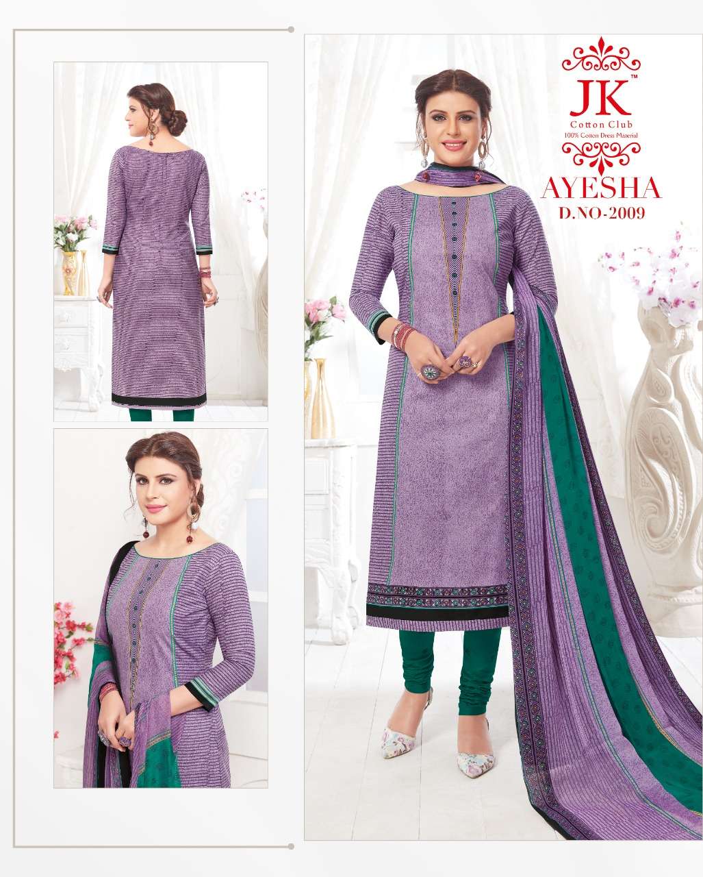Ayesha Vol-2 By Jk Cotton Club 2001 To 2010 Series Designer Suits Collection Beautiful Stylish Colorful Fancy Party Wear & Occasional Wear Cotton Print Dresses At Wholesale Price
