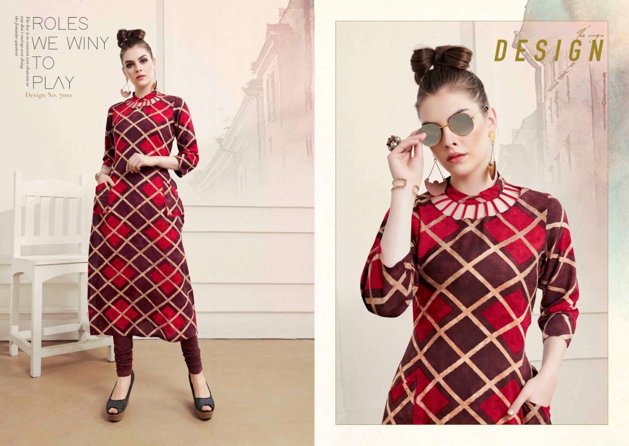 CHECKS VOL-7 BY S MORE FASHION 2001 TO 2012 SERIES BEAUTIFUL COLORFUL STYLISH FANCY CASUAL WEAR & READY TO WEAR RAYON PRINTED KURTIS AT WHOLESALE PRICE