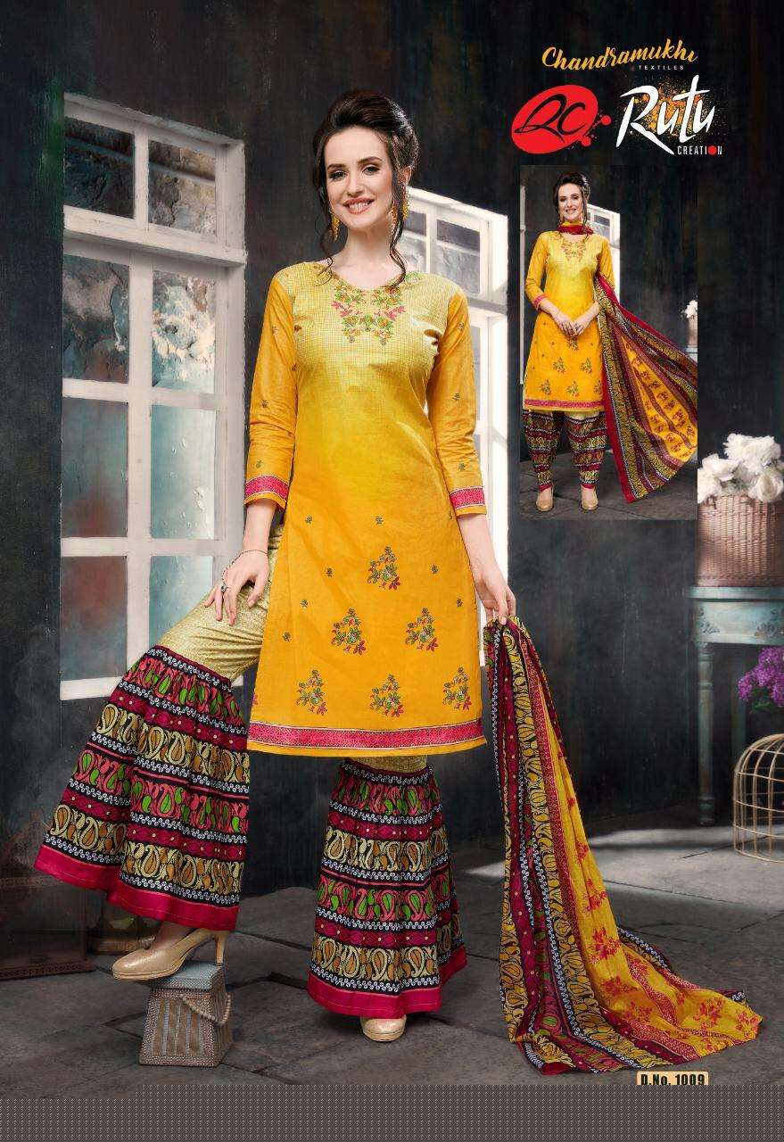 YAHOO SHARARA BY RUTU CREATION 1001 TO 1012 SERIES STYLISH FANCY BEAUTIFUL COLORFUL CASUAL WEAR & ETHNIC WEAR PURE COTTON DRESSES AT WHOLESALE PRICE