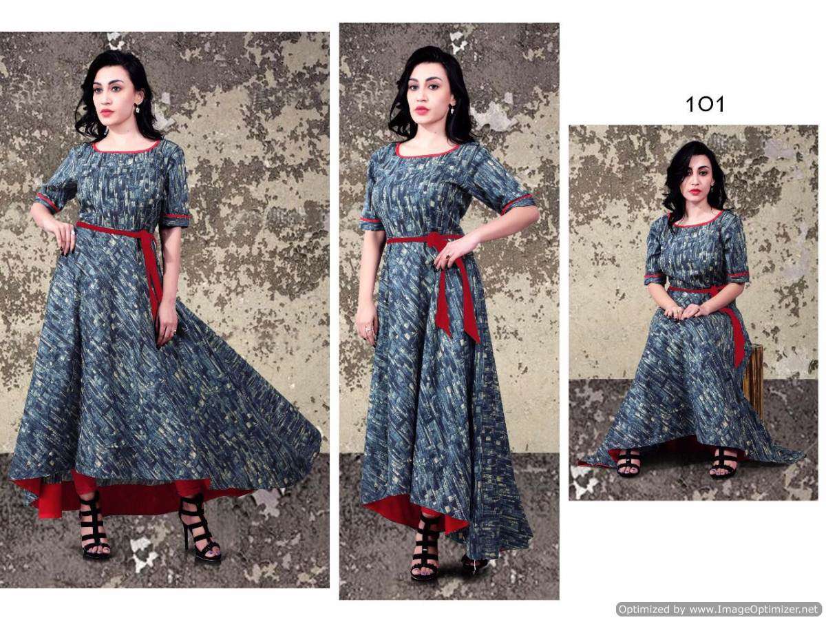 ZIA VOL-2 BY JUGNII 101 TO 108 SERIES DESIGNER BEAUTIFUL STYLISH FANCY COLORFUL PARTY WEAR & OCCASIONAL WEAR PURE COTTON GOWNS AT WHOLESALE PRICE