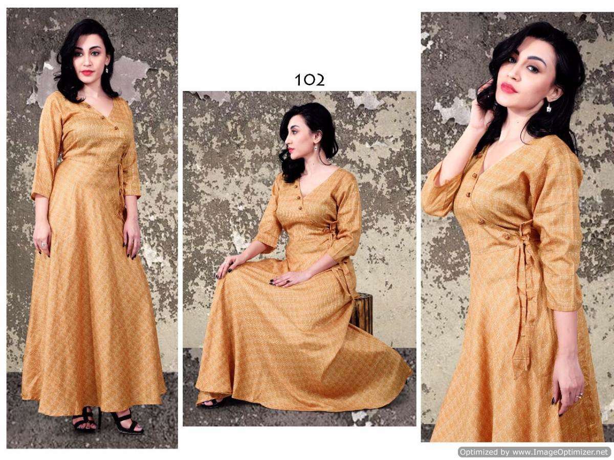 ZIA VOL-2 BY JUGNII 101 TO 108 SERIES DESIGNER BEAUTIFUL STYLISH FANCY COLORFUL PARTY WEAR & OCCASIONAL WEAR PURE COTTON GOWNS AT WHOLESALE PRICE